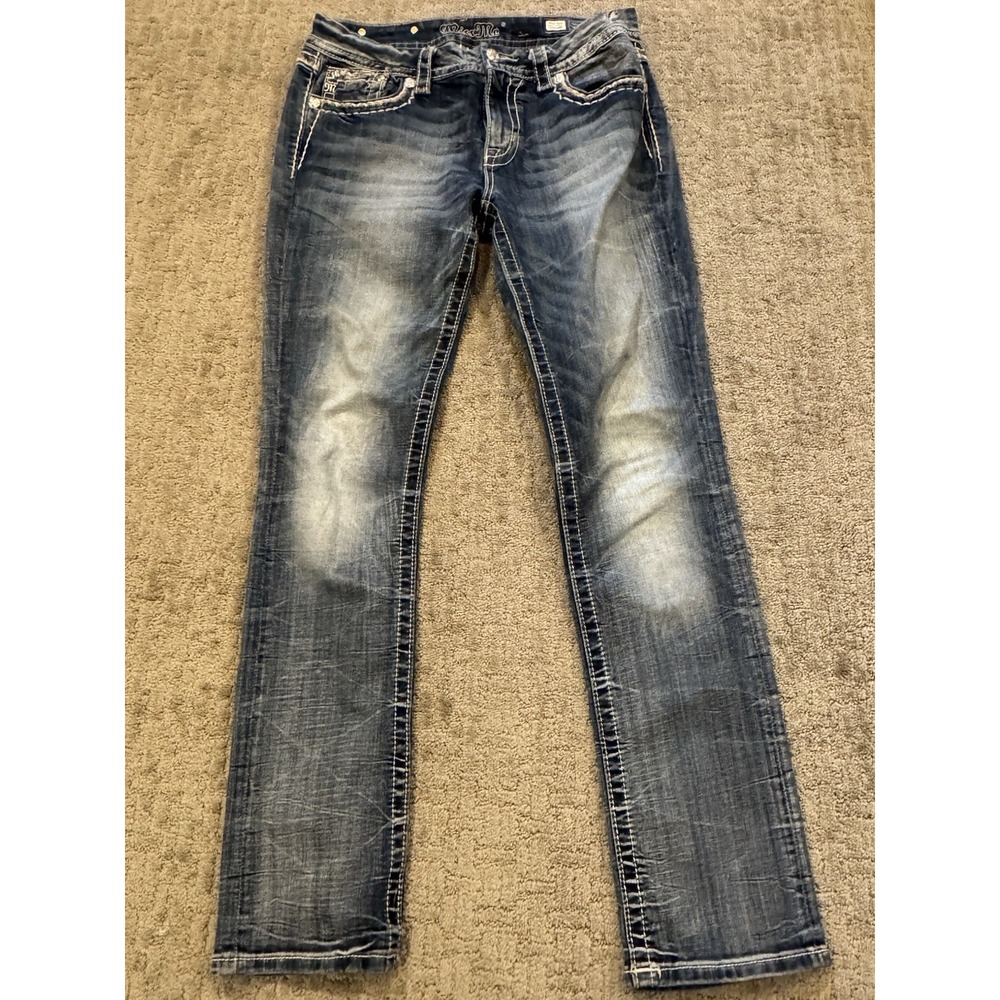 Miss Me Mid Rise Straight Denim Jeans 30x32 (D1)